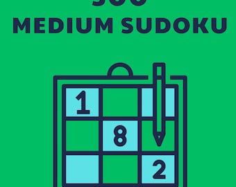 Sudoku PDF Digital Download: 300 Medium Sudoku Puzzles with Solutions