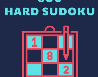 Sudoku PDF Digital Download: 600 Hard Sudoku Puzzles with Solutions