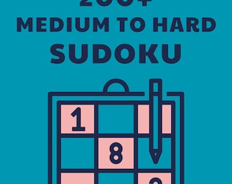 Sudoku PDF Digital Download: 200+ Puzzles (Medium to Hard) with Solutions
