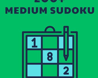 Sudoku PDF Digital Download: 200+ Medium Sudoku Puzzles with Solutions