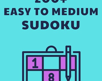 Sudoku PDF Digital Download: 200+ Puzzles (Easy to Medium) with Solutions