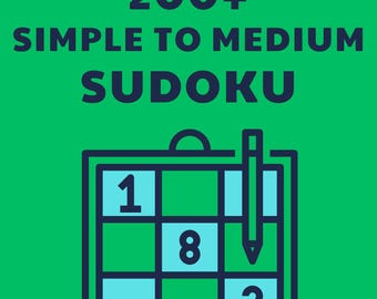 Sudoku PDF Digital Download: 200+ Puzzles (Simple to Medium) with Solutions