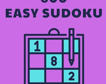 Sudoku PDF Digital Download: 600 Easy Sudoku Puzzles with Solutions