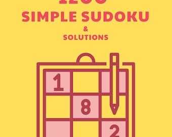 Sudoku PDF Digital Download: 1,200 Simple Sudoku Puzzles with Solutions