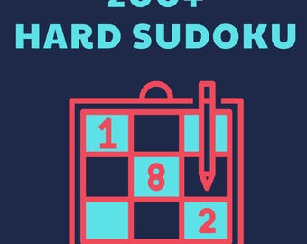 Sudoku PDF Digital Download: 200+ Hard Sudoku Puzzles with Solutions