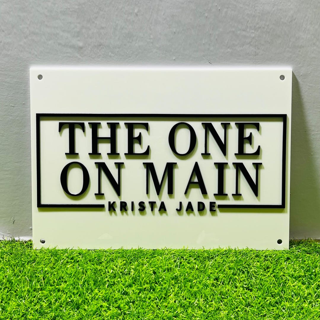 Custom White Acrylic Rectangular Business Logo Signs, Unique Wall and ...