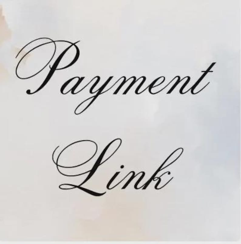 May include: A digital graphic featuring the text Payment Link written in a black, elegant, cursive script font. The background consists of a soft, abstract watercolor wash in muted tones of beige, light blue, and white, creating a subtle backdrop.