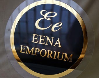 Round Customized Acrylic Business Sign , Personalized Logo Display, Frosted Acrylic Office Wall Sign,  Acrylic Wall Signs for Offices