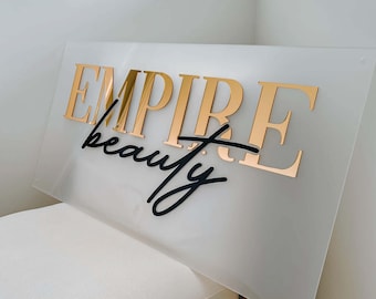 3D Custom Beauty Salon Sign | Business wall Sign | Acrylic Company Logo Sign | Acrylic Business Logo Sign | Acrylic Office Wall Decor