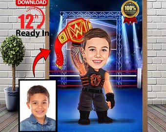 Ritratto personalizzato di un supereroe: regalo di famiglia unico (download digitale)