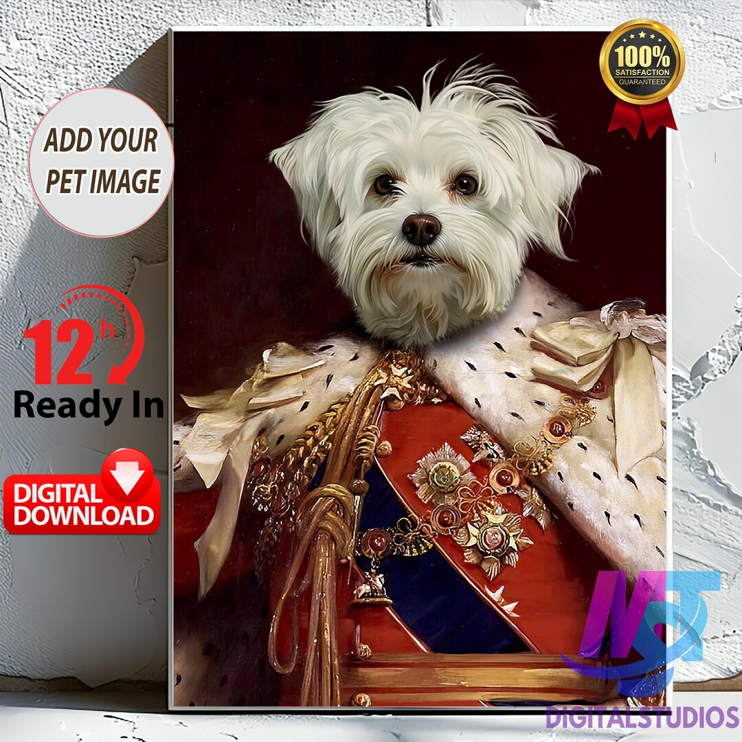 Custom Royal Pet Portrait: Renaissance King or Queen (digital Print) - Etsy