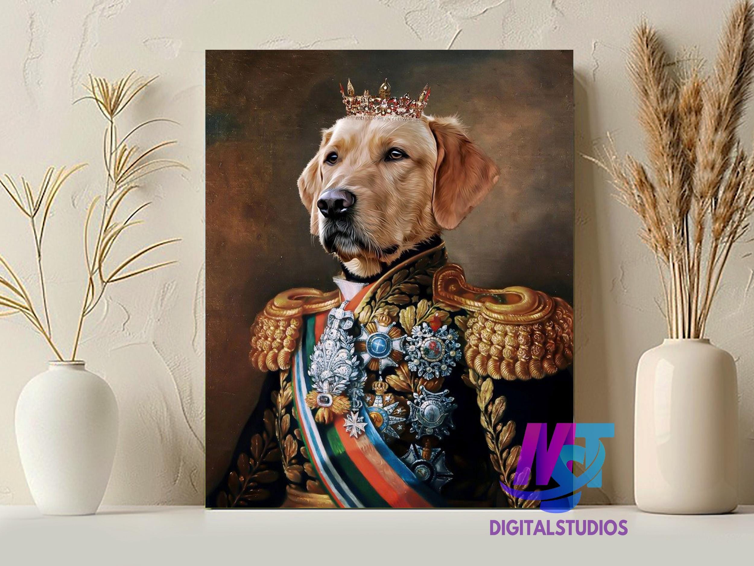 Custom Royal Pet Portrait: Renaissance Dog King Art (digital Download ...