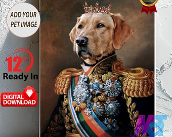 Niestandardowy portret królewskiego zwierzaka: renesansowa sztuka króla psów (pobranie cyfrowe)