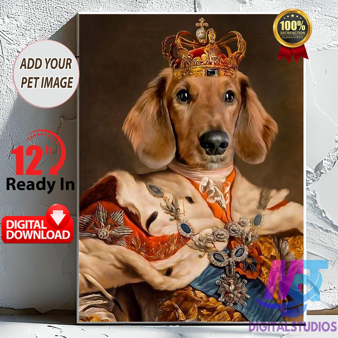 Custom Royal Pet Portrait: Renaissance King or Queen (digital Download ...