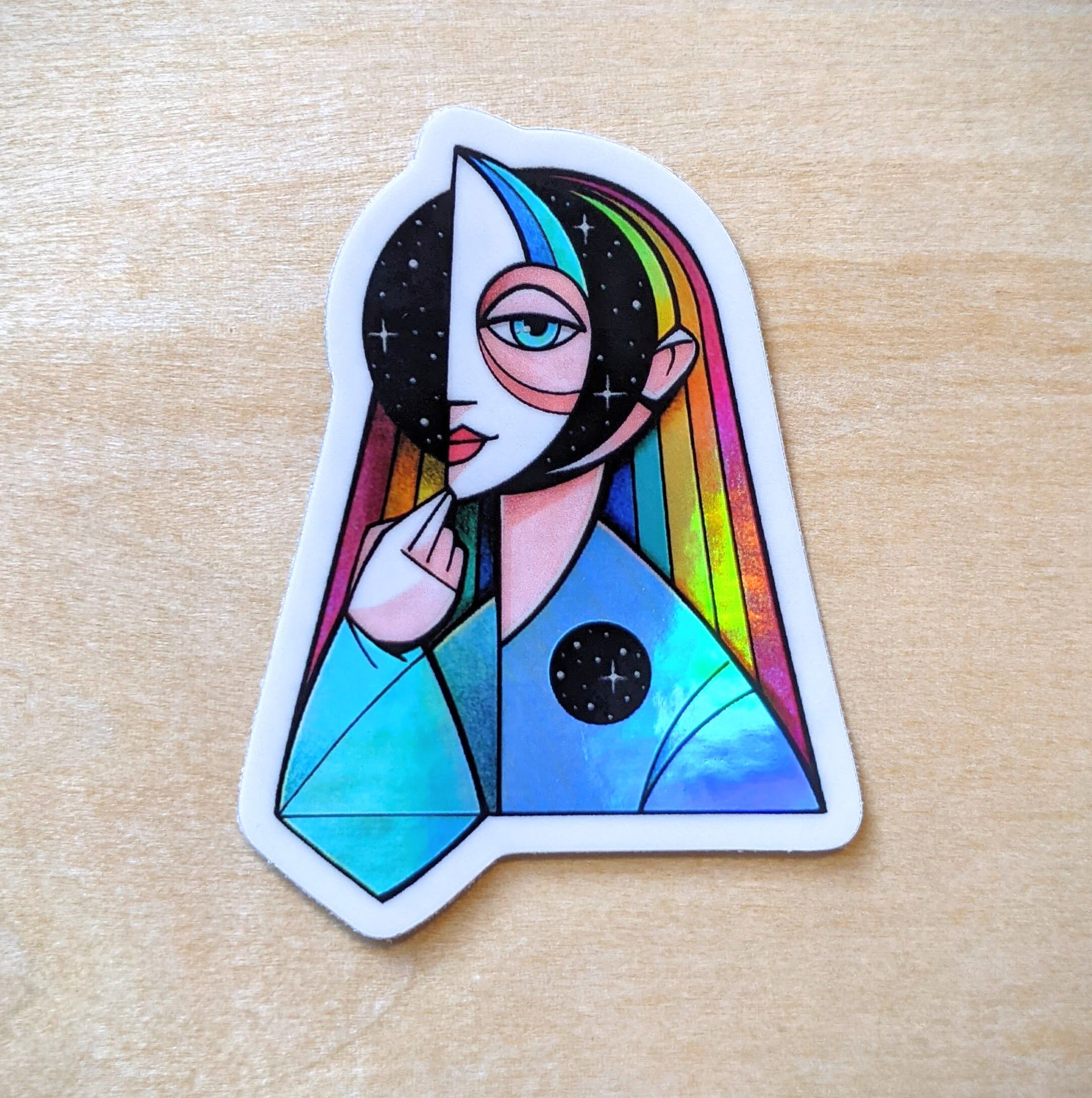 Rainbow Veil Holographic Vinyl Sticker, decal, waterproof sticker ...