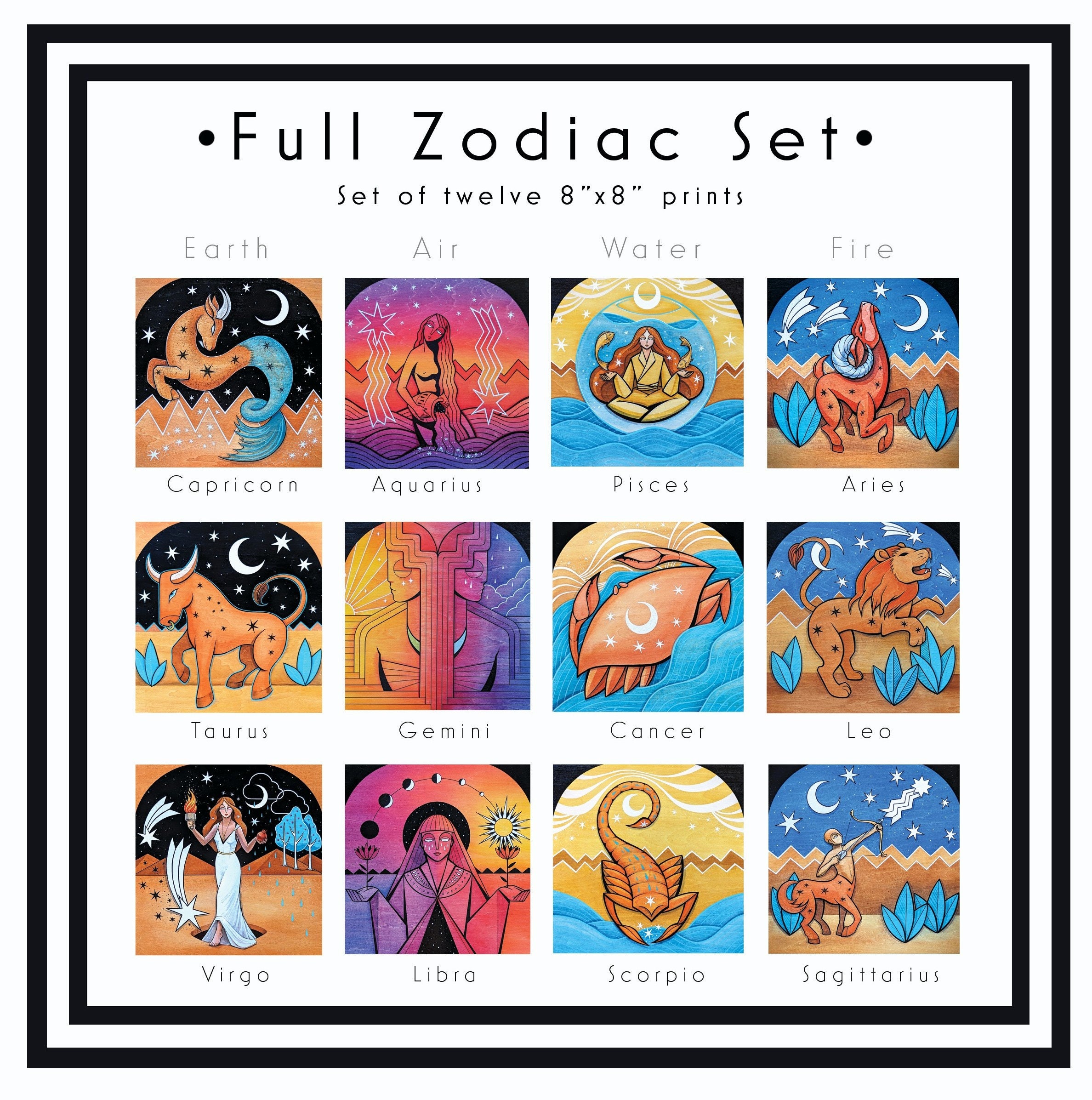 Zodiac Art Set of 12 8
