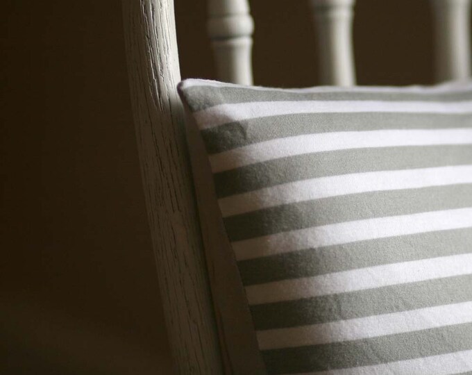 Grey and White Stripe Pillow Cover Etsy