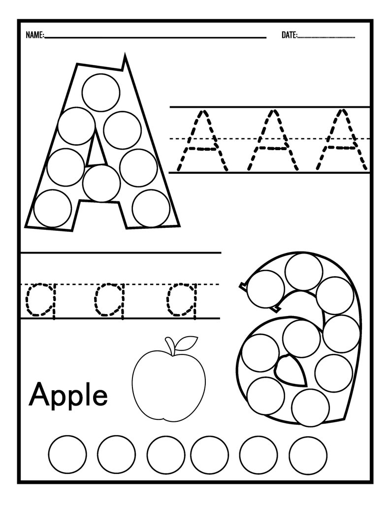 Doa Dot Alphabet Printables, Do a Dot ABC Pages Etsy