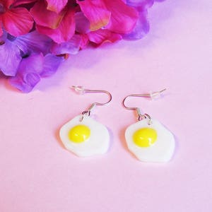 I Love Eggs Earrings - Dangling Sunny Side Up Egg Earrings