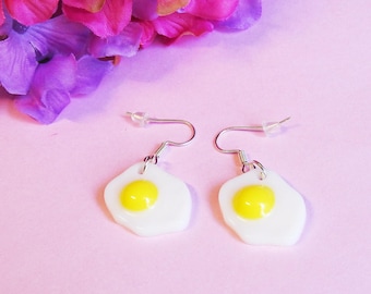 I Love Eggs Earrings - Dangling Sunny Side Up Egg Earrings