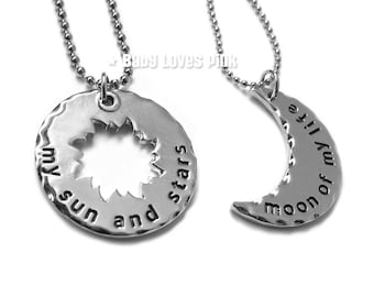 My Sun and Stars, Moon of My Life - Game of Throne inspired Couples Necklace  (R2G3)