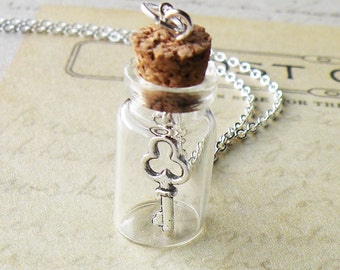 The Last Missing Key Steampunk Bottle Necklace