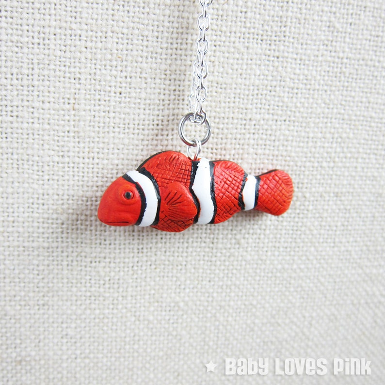 Clownfish Ceramic Necklace clown fish, nemo fish R3A image 3