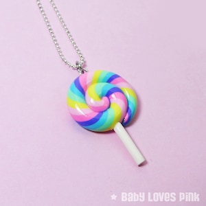 Pastel Rainbow Lollipop Necklace (D2E3)