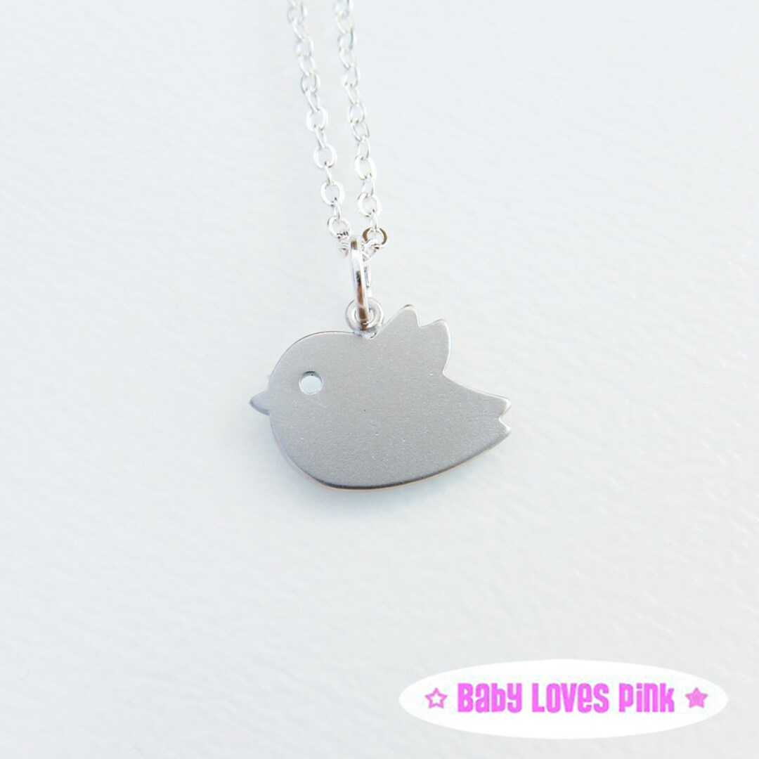 Baby Bird Necklace White Gold Baby Bird Pendant R4B-D4 - Etsy