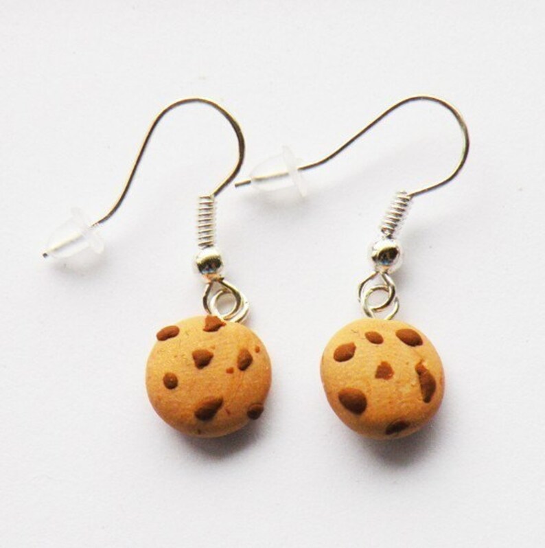 Chunky Chocolate Chip Cookie Earrings image 1