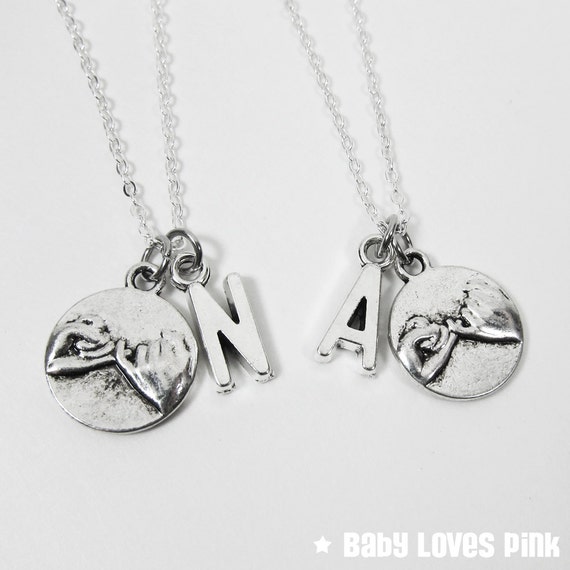 Pinky promise necklace with best sale initials