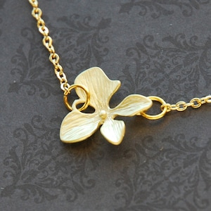 Gold Orchid Necklace