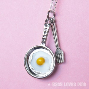 Frying Egg in Pan Necklace  (T3)