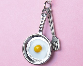 Frying Egg in Pan Necklace  (T3)