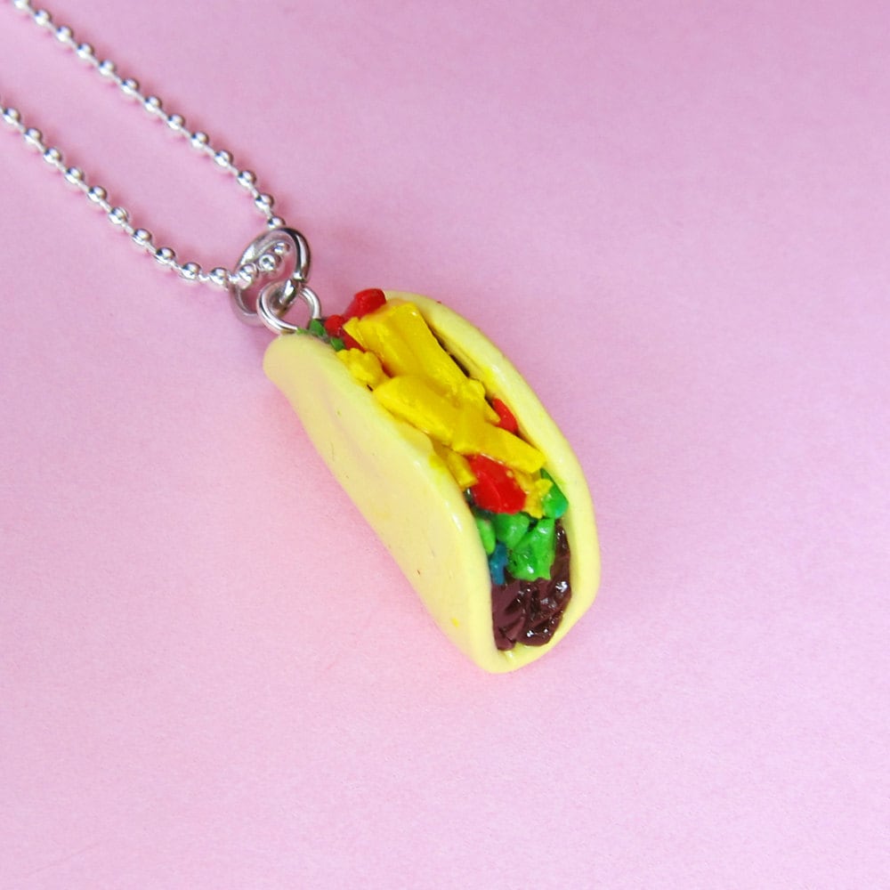 Handmade Taco Necklace Etsy