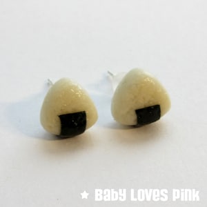 Onigiri Rice Ball Sushi Stud Earrings