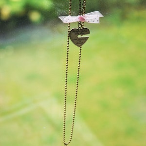 Key to My Heart Necklace Heart and Key Couples Necklace R1E3 image 3