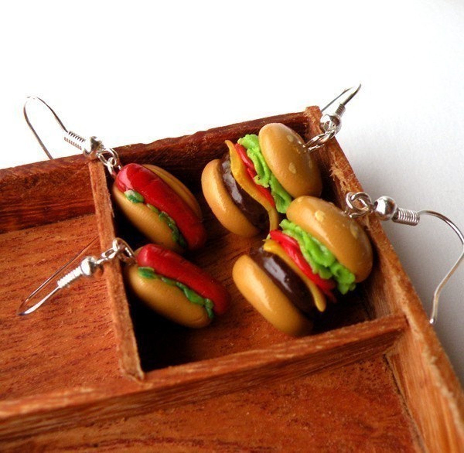 Handmade Burger Earrings - Etsy