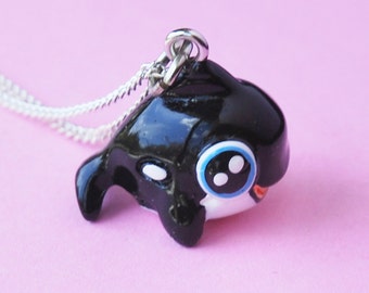 Cute Orca Whale Necklace  (R3C)