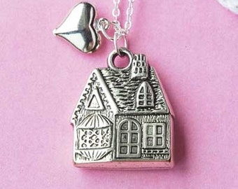 Home Sweet Home - Fairy Tale House Necklace  (D3J1)