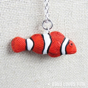 Clownfish Ceramic Necklace clown fish, nemo fish R3A image 1