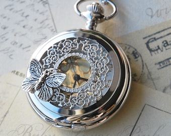 Butterfly Effect Silver Watch Necklace (R1C1)