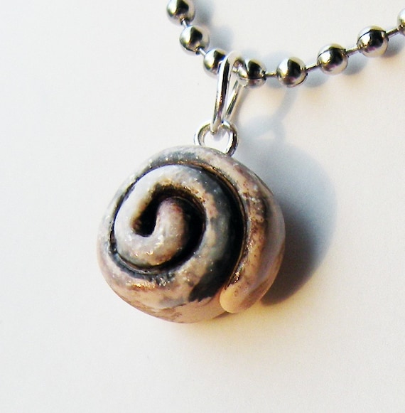 Very Cinnamon Roll Necklace Etsy