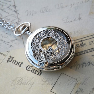 Butterfly Effect Silver Watch Necklace R1C1 image 2