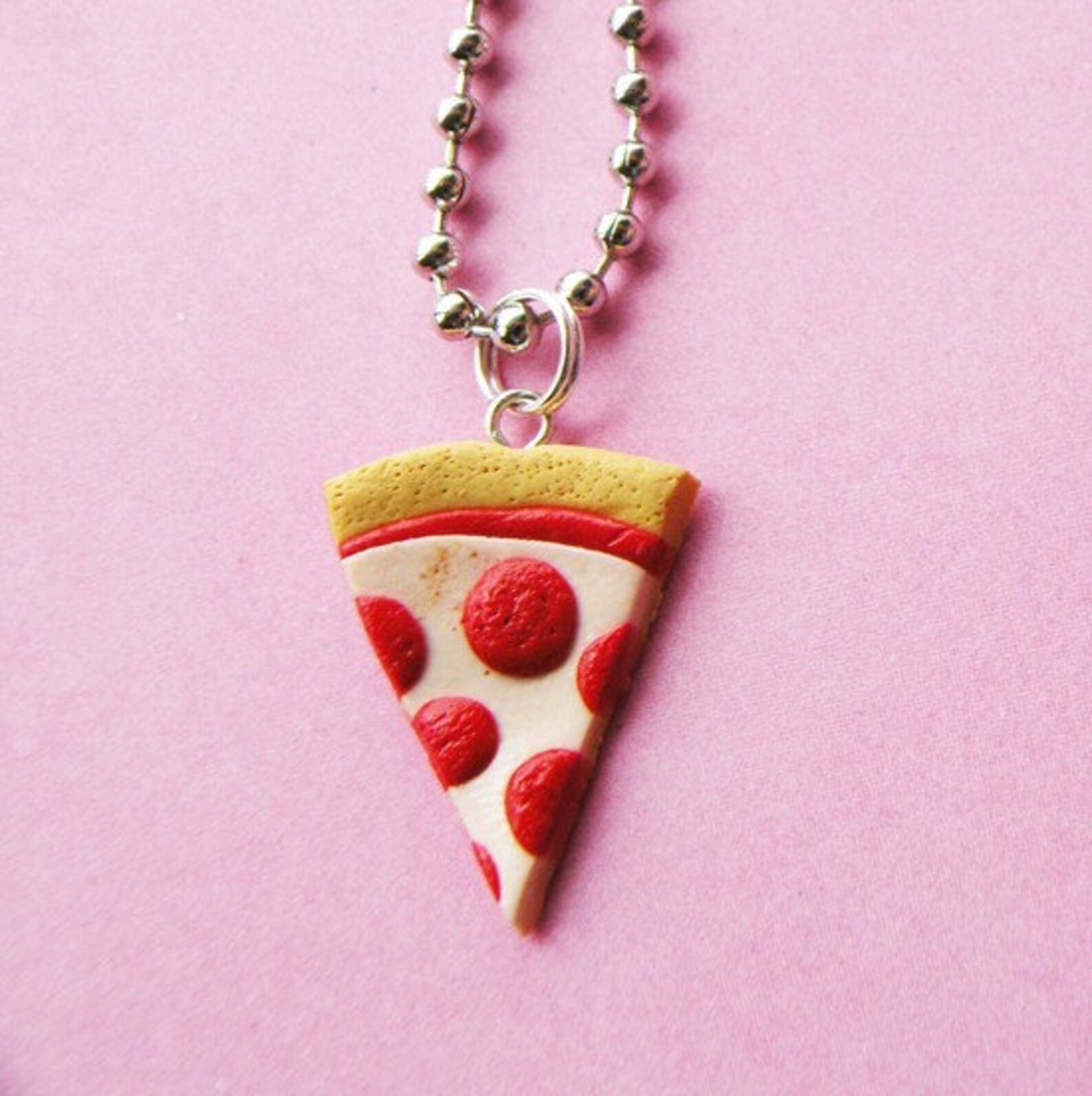 Pizza Necklace Pepperoni Pizza D1B1 Etsy
