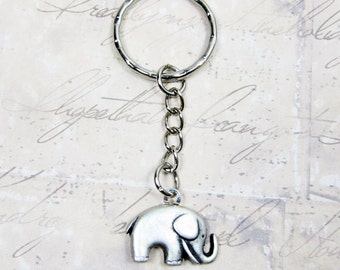 Silver Elephant Keychain