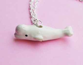 Beautiful Beluga Whale Necklace  (R3A)
