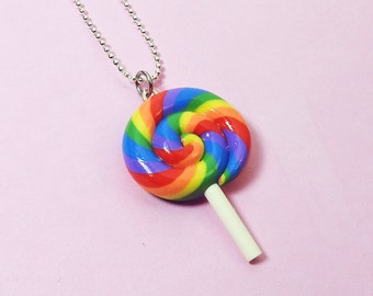 Rainbow Lollipop Necklace (D2E2)