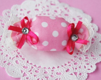 Sweet Puffy Pink Candy Hairclip