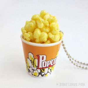 Popcorn Necklace -  Theater-style buttered popcorn, movie popcorn